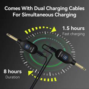 Mini receptor transmisor inalámbrico recargable <span class=keywords><strong>para</strong></span> guitarra, <span class=keywords><strong>bajo</strong></span>, teclado de batería eléctrica, micrófonos de transmisión de Audio, 1 unidad - Product Image 3