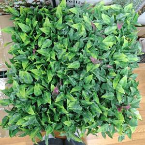 Panneau mural vert artificiel classique de 1x1m à très bas prix Stock à long terme Produit chaud Panneau mural en herbe de houx roux - Product Image 5