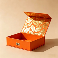 Boîtes d'expédition en carton kraft rigide portables en gros avec pelliculage mat, gaufrage et doublure en éponge pour emballage cadeau de thé de luxe