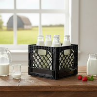 Caisse en plastique robuste empilable de 16QT pour le stockage agricole ventilé, vente en gros, fournisseur d'usine