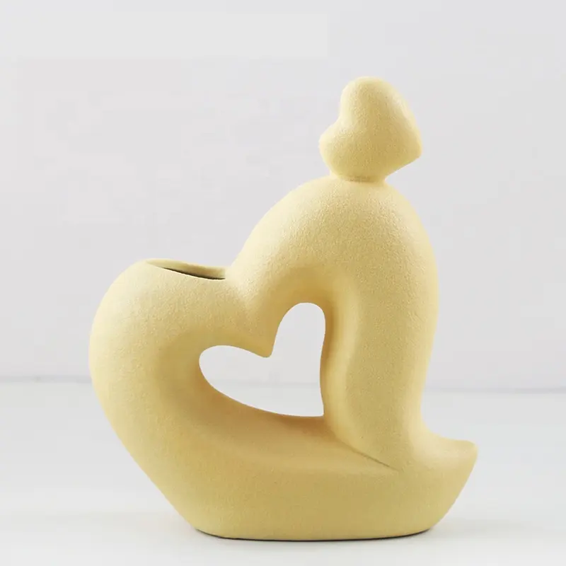 Neues Design kreatives Handwerk Dekoration herzförmige Keramik-Blumentasse als Valentinstagsgeschenk