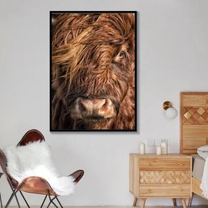 In bianco e nero Highland Cow Wall Art pittura astratta su tela minimalismo Shaggy <span class=keywords><strong>Yak</strong></span> Cow Prints Animal stampabile Bull Poster - Product Image 2