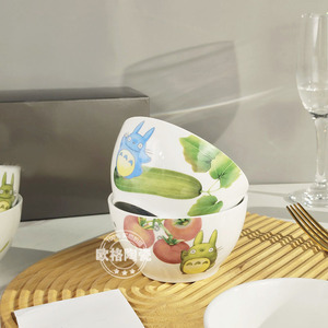 Nhật Bản Dễ Thương Totoro Mô Hình Gốm Bát Salad Bát Tráng Miệng Bộ Đồ Ăn Đặt Nhà <span class=keywords><strong>4</strong></span>-Inch Bát Gạo Hộp Quà Tặng Bao Bì - Product Image 2
