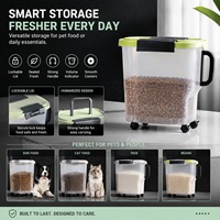 Conteneur de stockage d'aliments pour animaux de compagnie moderne et mobile 3L/30L avec roues, en plastique moulé par injection, empilable, résistant à l'humidité