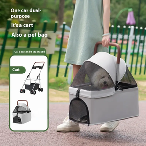 Portable <b>Foldable</b> Pet Stroller for Small & Medium Dogs Comfortable with 4 Wheels Adjustable Carrying & Water Bowl Set for Cats - Product Image 6