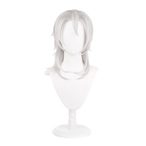 Ainizi Parrucca Naturale Liscia 60cm Grigio Argento per <span class=keywords><strong>Cosplay</strong></span> di Uzui Tengen da Demon Slayer per Uomo - Product Image 1
