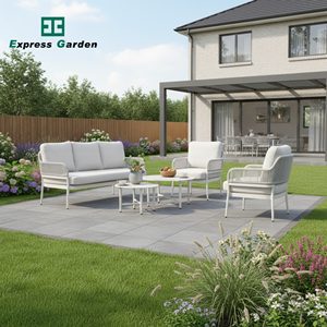 Conjunto de Sofás de Exterior de Aluminio de Lujo Moderno Express Garden para Uso en Casas de Campo y Patios - Product Image 1