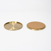 BECORA Porte-bougie rond en laiton, durable, multifonctionnel, centre de table, sous-verres, plateau premium pour boissons, porte-encens