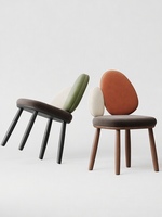 Chaise de salle à manger ergonomique minimaliste moderne en bois massif avec siège rembourré, style mi-siècle, luxe léger italien pour la maison et les restaurants