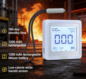 एयरसेंस c601 0-2000ppm सह अलार्म ध्वनि कंपन अलर्ट मीटर पोर्टेबल कम बिजली की खपत गैस कार्बन मोनोऑक्साइड डिटेक्टर - Product Image 2