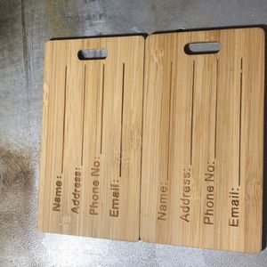 Etiqueta de Equipaje de Madera Sante, Personalizada con Nombre, Dirección, Teléfono y Correo Electrónico Grabados, Creativa, para Uso en Restaurantes - Product Image 3
