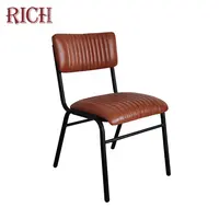Cadeiras de café metal restaurante cadeira para cafeteria, moderna, metal e couro forjado, perna, jantar