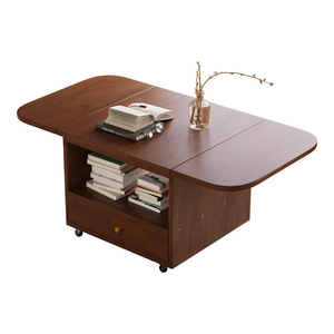 Solid Wood Movable Folding <b>Coffee</b> <b>Table</b> Modern Minimalist Living Room Multi Functional Telescopic <b>Small</b> Tea <b>Table</b> - Product Image 5