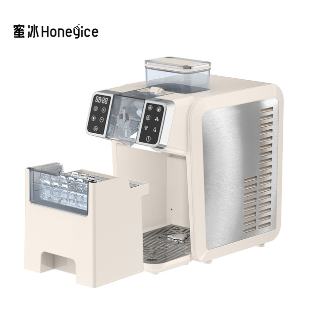Electric Countertop Square Ice Cube & Smoothie Maker for Home & Hotel Use 2-in-1 Ice Machine with Snow Ice Function