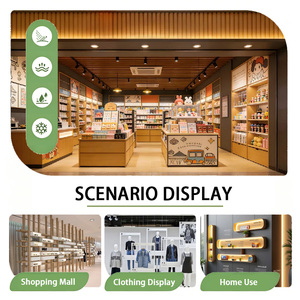 Système d'affichage robuste en métal noir avec étagères pour <span class=keywords><strong>casques</strong></span>, supports de suspension pour équipements et boîtes de rangement pour magasin de motos - Product Image 5