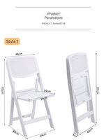 Chaise pliante commerciale en plastique PP blanc, siège portable pour hôtel, appartement, salon, salle à manger extérieure