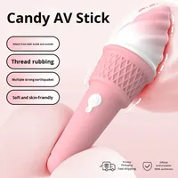 Herstellergroßhandel USB-Aufladbarer Kleiner Kegel-Eiscreme G-Punkt Rabbit Vibrator 12 Frequenzen Wasserdichter Massagestab für Sexspielzeuge