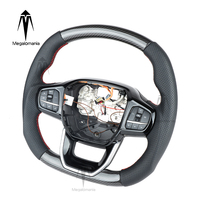 Volant en cuir et fibre de carbone personnalisé Memalonania Sports Fit pour Transit Tourneo C-MAX Kuga St V348 Mk8 2018-2023, garantie 1 an