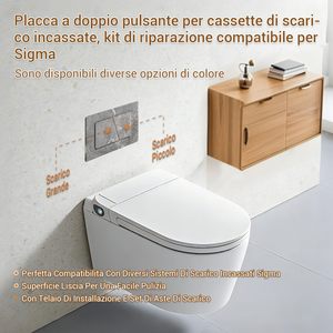 Plaque d'actionnement à double chasse motif marbre compatible avec les réservoirs encastrés Geberit Sigma UP300 UP320, kit de montage 246x164mm - Product Image 5