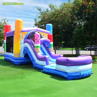 Structure gonflable combinée robuste avec toboggan et aire de jeux pour enfants, durable