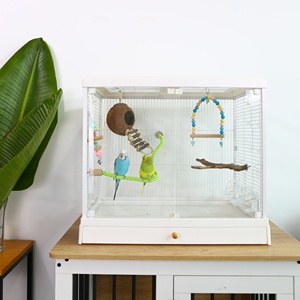 Özelleştirilmiş açık Metal yetiştiriciliği papağan kuş kafesi büyük satılık Pet ev <span class=keywords><strong>stand</strong></span>ı ile - Product Image 4