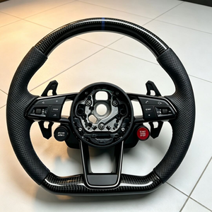 Nouveau Volant en Cuir et Fibre de Carbone <span class=keywords><strong>S</strong></span>-<span class=keywords><strong>Line</strong></span> avec Bouton de Démarrage pour <span class=keywords><strong>Audi</strong></span> Q5 R8 TTRS C6 C7 S7 S4 A4 B8 RS3 SQ5 S5 B9 A6 C8 <span class=keywords><strong>A3</strong></span> - Product Image 1