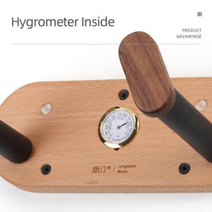 Support <span class=keywords><strong>de</strong></span> guitare électrique en bois <span class=keywords><strong>de</strong></span> hêtre massif <span class=keywords><strong>de</strong></span> Type fendu avec hygromètre Cintre <span class=keywords><strong>de</strong></span> guitare en noyer noir Support <span class=keywords><strong>de</strong></span> support mural pour guitare - Product Image 6