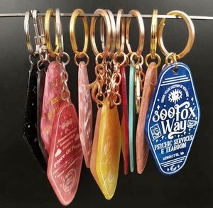 Custom Logo Printing Plastic Motel Keychain Glitter Hotel Acrylic <b>Key</b> <b>Chains</b> - Product Image 4
