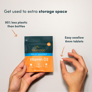 Vitamine D3 végétalienne 4000IU et K2 MK7 100 μg comprimés Formule à base de plantes de haute intensité facile à avaler - Product Image 3
