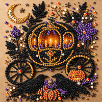 Kit de Peinture Diamant 5D Songwoo Halloween Fantôme Perle, Kit DIY Artisanat Dessin Animé Fait Main pour Décoration Murale de Fêtes