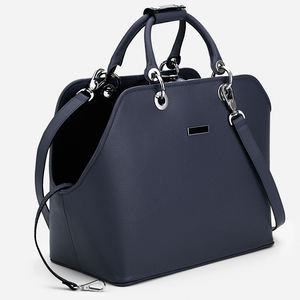 Kustom Logo kerikil kulit mewah wanita hewan peliharaan anjing kucing tas perjalanan tas Tote tangan dompet - Product Image 1