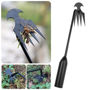 2 In 1 Garden Rake Manual WSeed Grass Rooting Tool <b>Puller</b> Shovel 4 Teeth Weeding Removal Hand Gardening Loose Soil Tool Weeder - Product Image 2