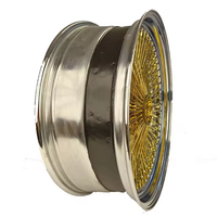 Jantes chromées pour voiture, 13 14 15 16 17 18 20 22 pouces, 20x8 22x8, à rayons droits/croisés, 72 100 150 rayons, moyeu doré
