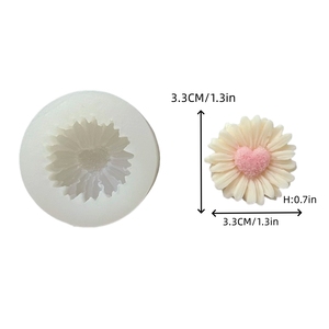 Set da 7 o 6 Pezzi, Stampi in Silicone a Forma di Margherita, Girasole, Fiore Eterno, per Cera Fusa, Utilizzabili per Realizzare Torte, Candele, Resina, Gesso - Product Image 5