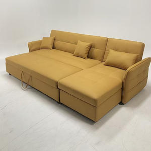 Bộ ghế <span class=keywords><strong>sofa</strong></span> góc chữ L hiện đại màu trắng, có thể chuyển đổi thành giường, tích hợp ngăn chứa đồ, có thể gấp gọn thành giường ngủ - Product Image 4