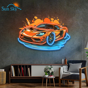 무료 디자인 네온 Led 빛 UV 인쇄 사용자 정의 자동차 비즈니스 상점 로고 편지 이름 네온 사인 파티 룸 장식 - Product Image 2