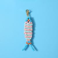Nouvelle Collection Européenne et Américaine : Pendentif Poisson Mignon en Perles Colorées, Série DIY Faite Main en Pierre Naturelle, Style Simple et Élégant
