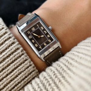 Montre de luxe pour homme avec couvercle rabattable vintage, design rétro avec bracelet en cuir véritable - Product Image 2