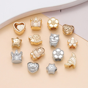 Perles d'espacement CCB de formes variées plaquées or 18 carats pour la fabrication de bracelets, accessoires de bijoux DIY - Product Image 1