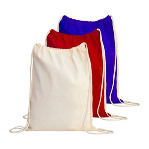 Hot Fitness Sports Storage Recycled Men Women <b>Canvas</b> <b>Backpack</b> Multi-Color Recycled Thick Cotton Drawstring Bag - Product Image 1