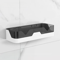 Lot de 2 étagères de salle de bain murales non perforées pour table de douche et rangement de toilette