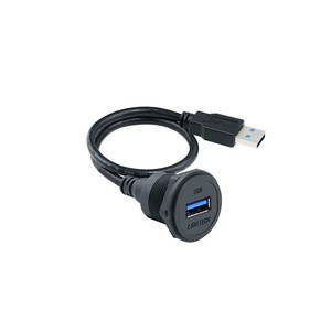 Connecteur femelle USB 3.0 <span class=keywords><strong>M22</strong></span> avec câble d'extension, contacts en cuivre, boîtier en nylon - Product Image 2