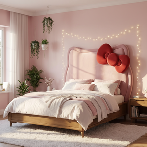 Letti Imbottiti in Legno Moderni Hello Kitty, Letto a Soppalco per Bambine con Contenitore Ecologico per la <span class=keywords><strong>Cameretta</strong></span> dei Bambini - Product Image 2