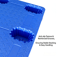 Palettes en plastique Euro robustes 1000x1000mm HDPE Entrée 4 voies Simple face Empilable Charge statique 4T pour le transport de marchandises