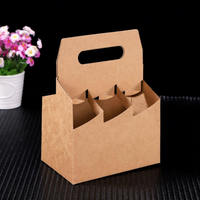 Emballage d'alcool personnalisé pour petites entreprises, boîte à vin en papier brun biodégradable faite à la main pour 6 bouteilles, avec logo, CMYK