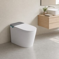 WC intelligent avec bidet intégré, siège chauffant électrique, auto-nettoyant, télécommande, chasse d'eau automatique, en céramique
