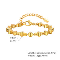 Bracelet chaîne vintage multi-styles en acier inoxydable plaqué or 18 carats, torsadé, ovale, à maillons perlés, pour femme, usage quotidien
