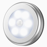 Veilleuse LED Circulaire Moderne en ABS avec Capteur de Mouvement Magnétique, Lumière Blanc Chaud et Télécommande pour Chambre à Coucher