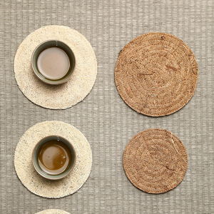 Handmade Loofah Sponge Tea Mat Round Water Absorbing Palm Fiber Teapot <b>Coaster</b> For Tea Ceremony Accessory - Product Image 4