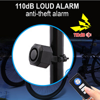 Alarma Antirrobo para Bicicleta Eléctrica con Sensor de Vibración, 110dB, Control Remoto Inalámbrico, IP65 Impermeable, Seguridad para Scooter y Calle
